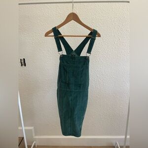 Wild Fable Corduroy Overall Dress Green Medium